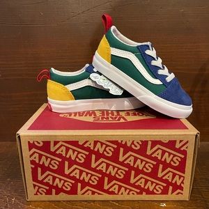 Toddler Boys size 7 Vans Yacht Club Old Skool Elastic Slip On Shoes
